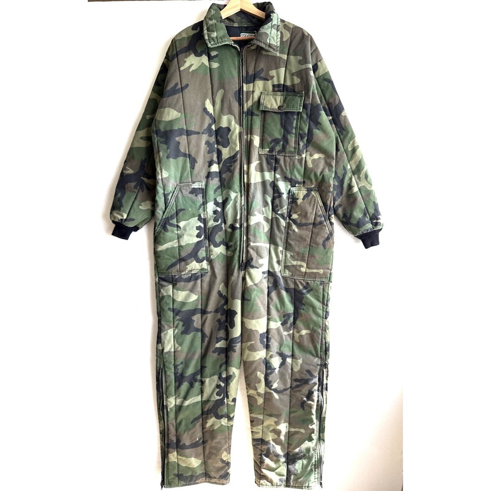 VTG Saftbak Men’s 2XL Coveralls Camo Insulated Hunting Overalls Jumpsuit Zipper